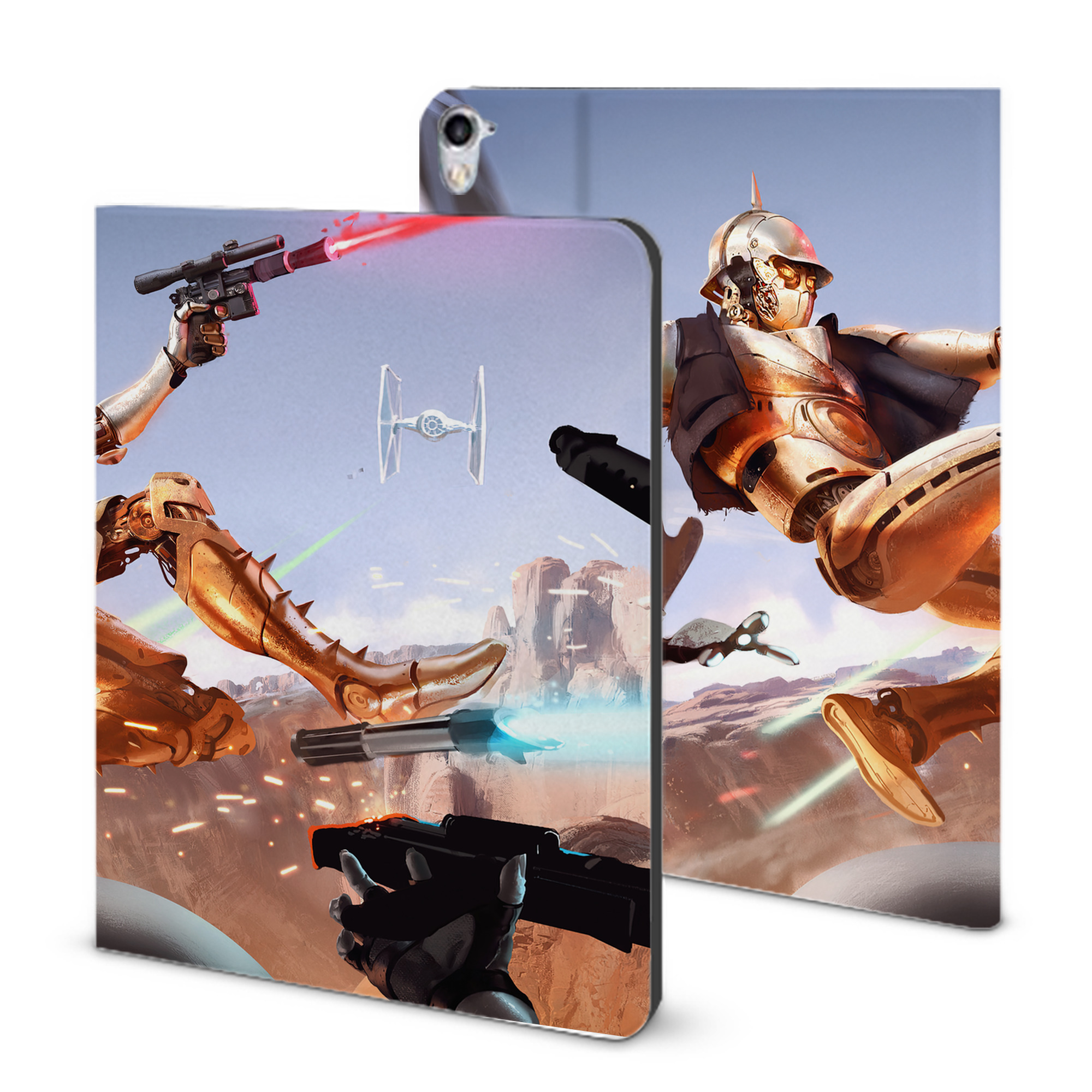 （画像用） スター・ウォーズ Star Wars IPad ケース ブック型 PUレザー TPU 耐衝撃 軽量 薄型 ペン収納なし 全面保護 IPad 各モデル対応